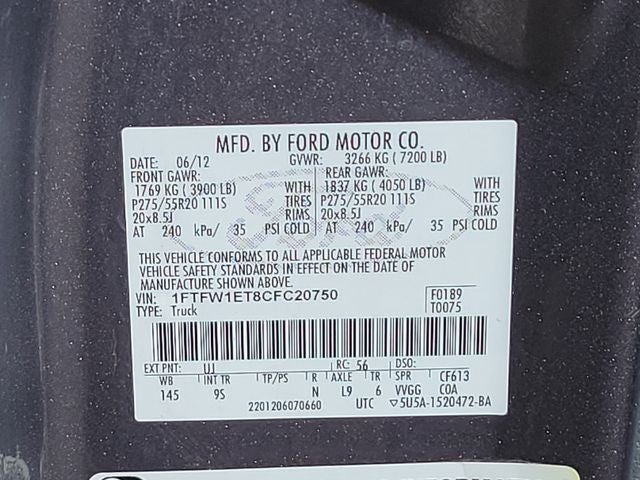2012 Ford F-150 Platinum