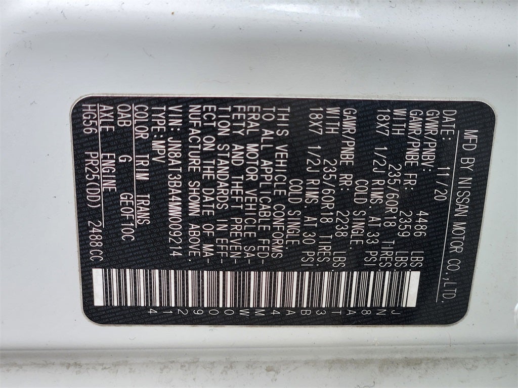 2021 Nissan Rogue SV FWD