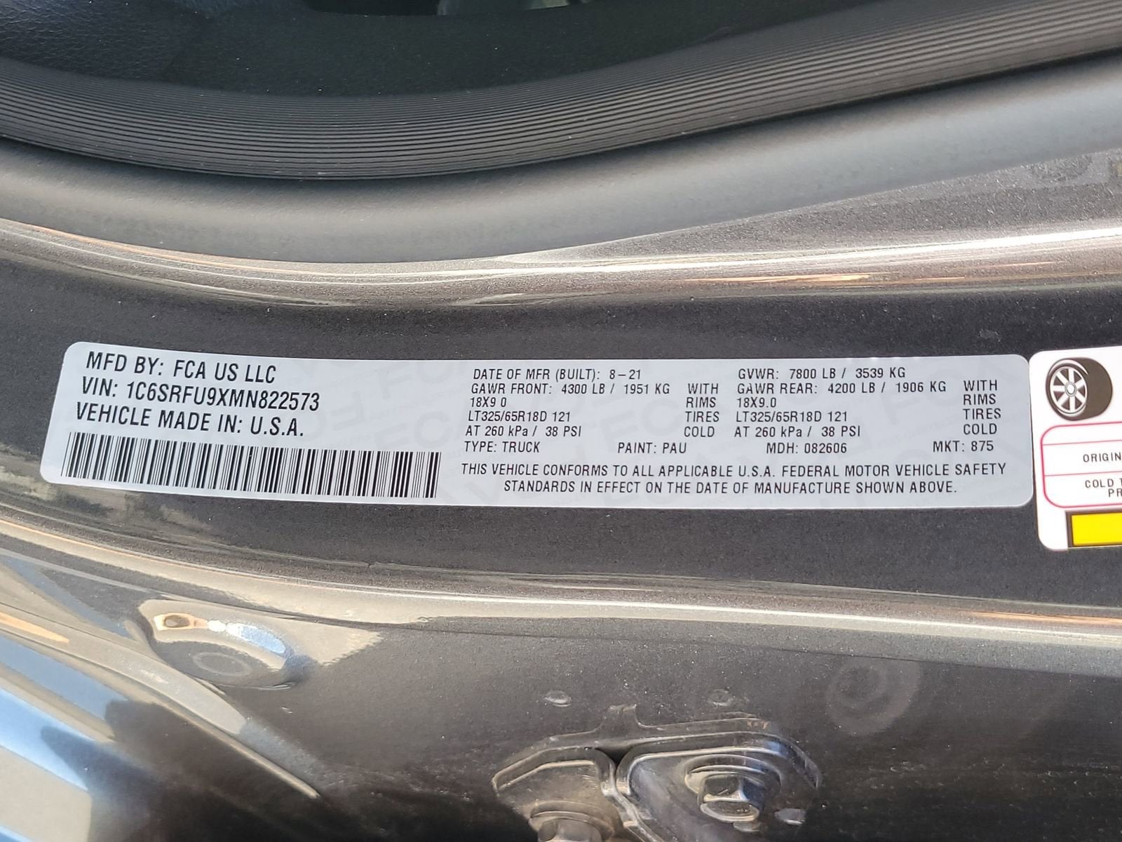 2021 RAM 1500 TRX Crew Cab 4x4 5'7" Box