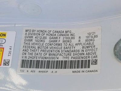 2022 Honda Civic Sedan Touring