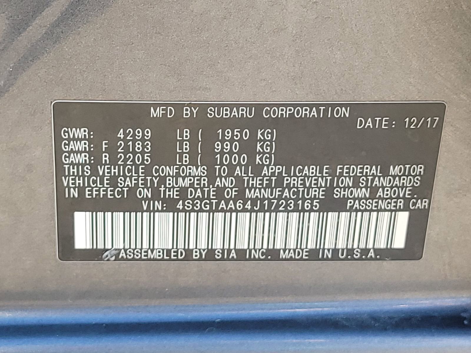 2018 Subaru Impreza Base