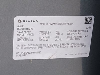2024 RIVIAN R1S Adventure