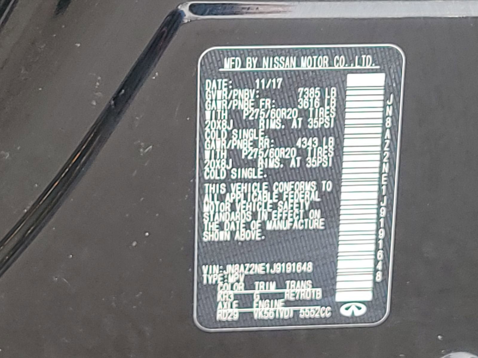 2018 INFINITI QX80 Base