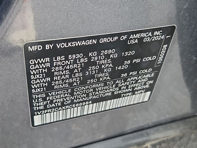 2024 Volkswagen Atlas 2.0T SEL Premium R-Line