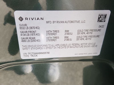 2022 Rivian R1T Adventure