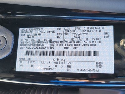 2025 Ford Escape Hybrid Platinum