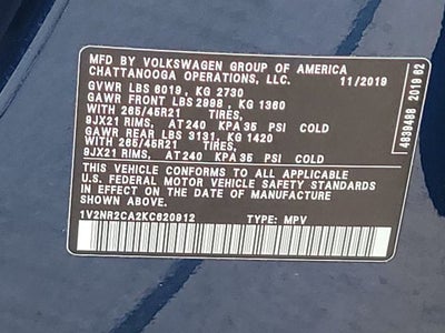 2019 Volkswagen Atlas SEL Premium 4Motion