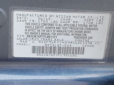 2015 Nissan Versa 1.6 S