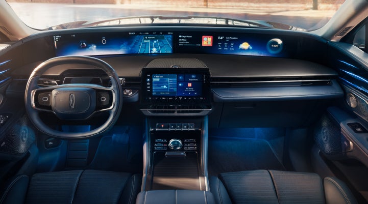 A large panoramic display is shown on the dashboard of a 2025 Lincoln Nautilus® SUV | Loveland Lincoln in Loveland CO