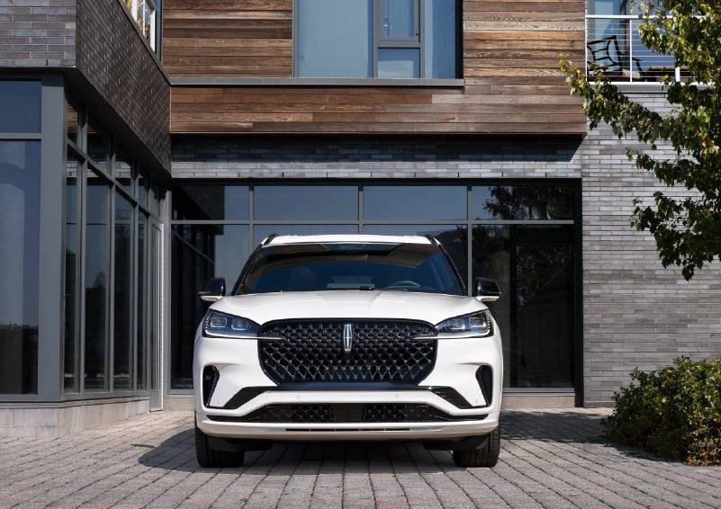The front of a 2026 Lincoln Aviator® SUV is shown. | Loveland Lincoln in Loveland CO