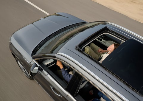 The available panoramic Vista Roof® of a 2027 Lincoln Aviator® SUV is open. | Loveland Lincoln in Loveland CO