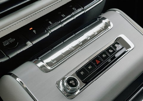 The piano key gear selector of a 2027 Lincoln Aviator® Back Label™ SUV. | Loveland Lincoln in Loveland CO
